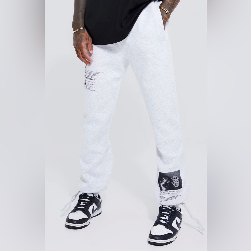 NWT boohooMAN ash grey regular fit jogger